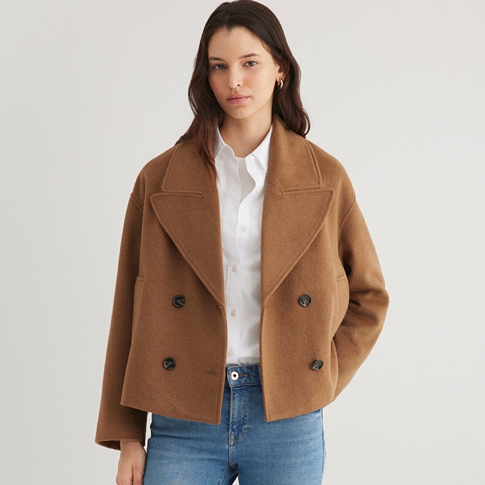 🤎 Mavi Cropped Wool Pea Coat in Camel Brown Size XS (NWT) 🧥